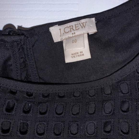 Beautiful, like new, J Crew Black Eyelet Dress, Size 00 - Picture 2 of 4